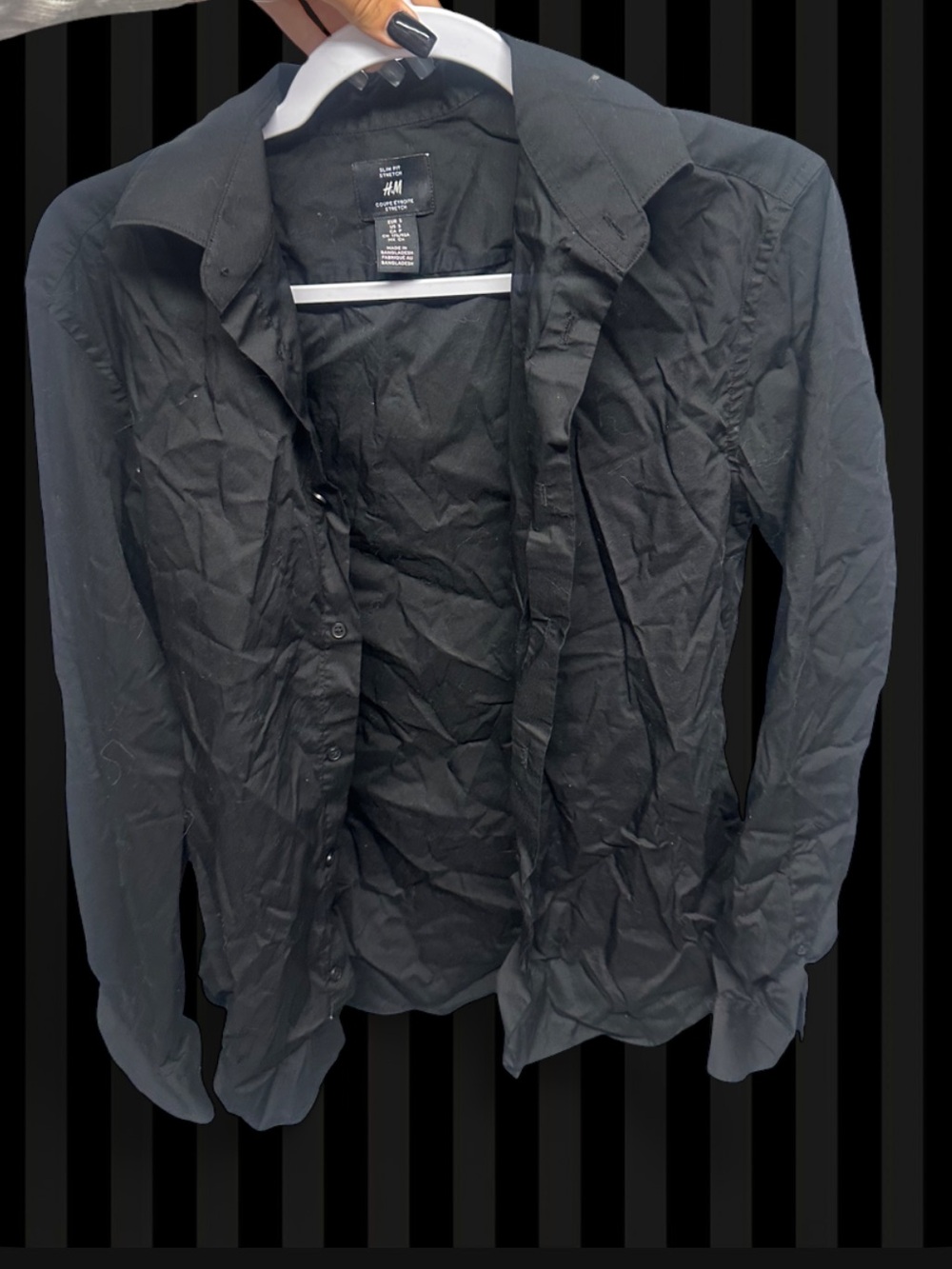 H&M Black Men's Button-Up Dress Shirt